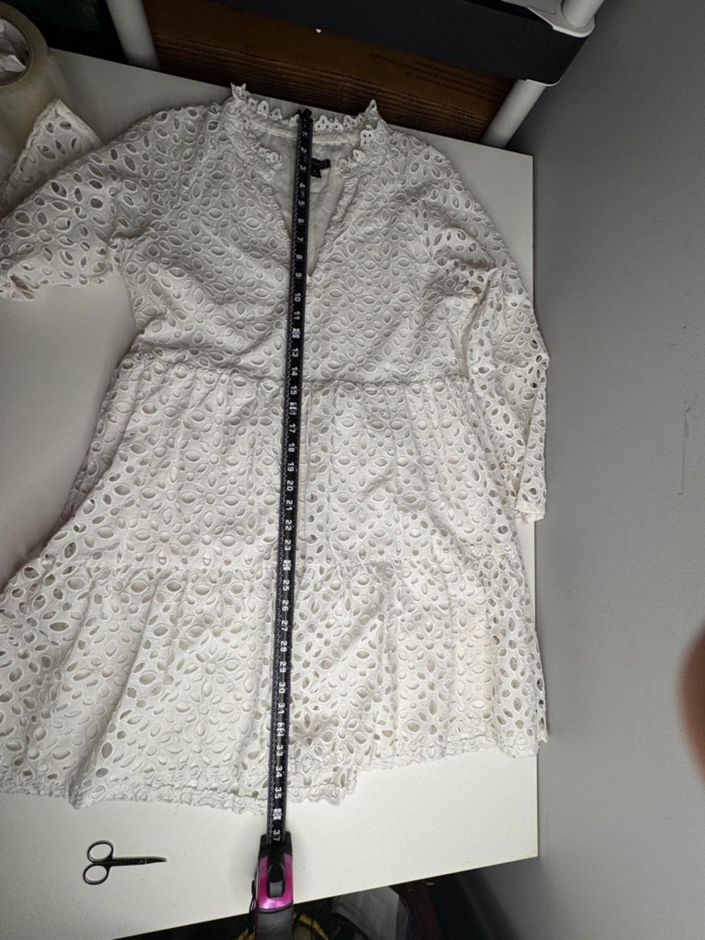 J. Crew White Eyelet Tiered Popover Dress - Picture 7 of 13